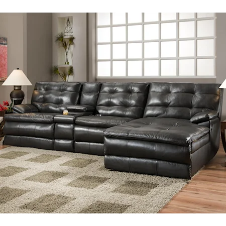 Casual Styled American Made Furniture Sectional with 3 Recline Options